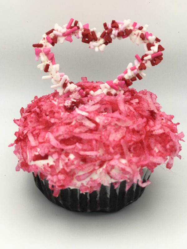 Gluten Free Dark Chocolate Cupcake with Marshmallow Frosting and Coconut flakes